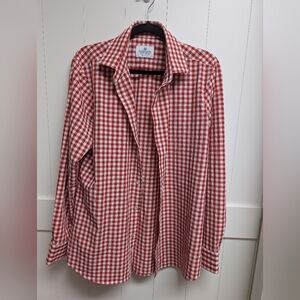 Mizzen+Main Red and White Plaid Men's Shirt